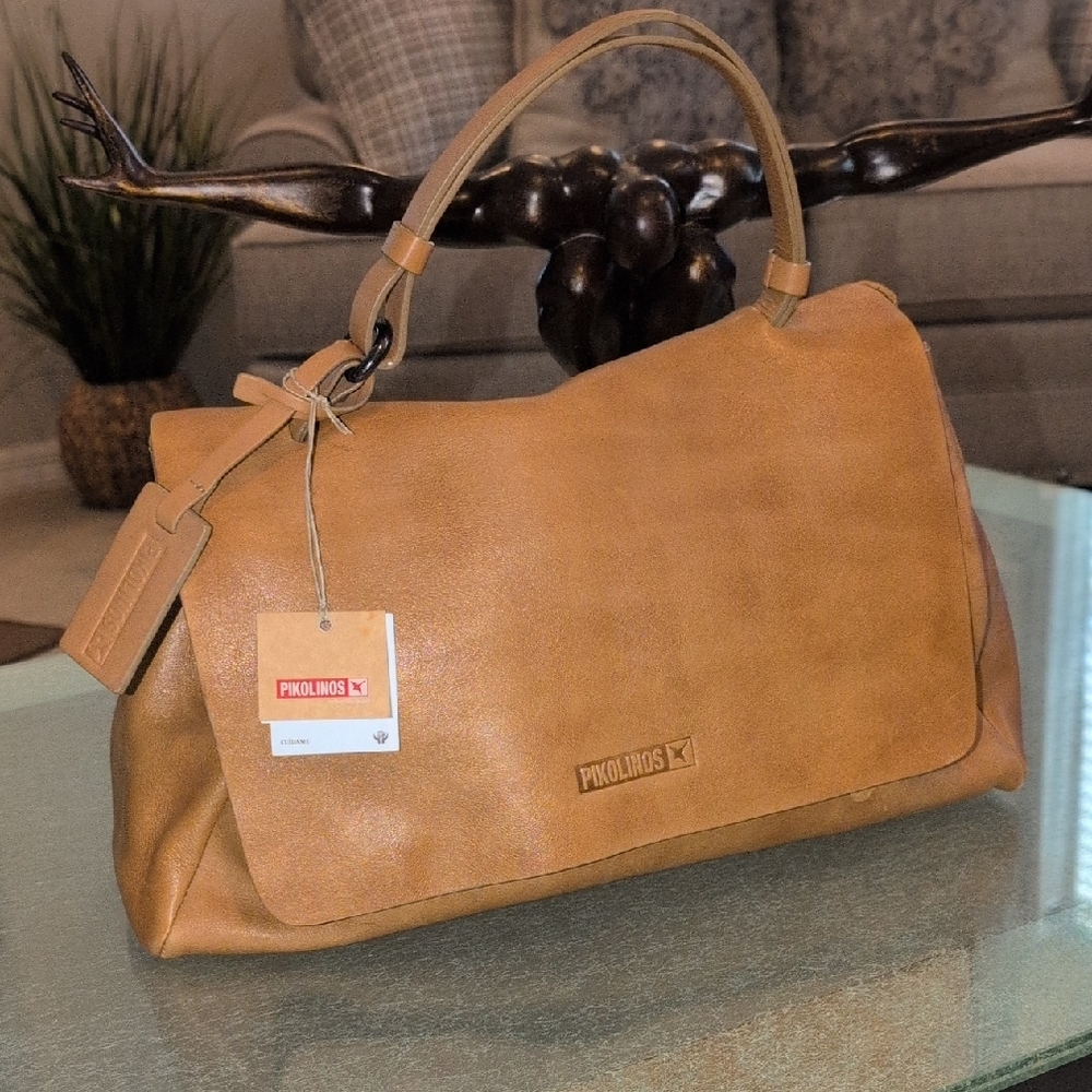 Pikolinos Camel Leather Satchel